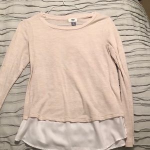 Old Navy Blush/White Sweater Shirt